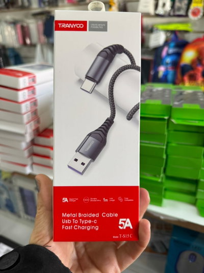 Cable USB a tipo C 5A reforzado Tranyoo 1M