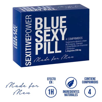 Suplemento Vigorizante Masculino Natural Blue Sexy Pill 4 U