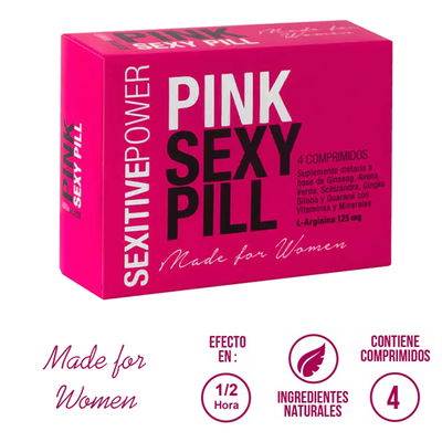 Suplemento Vigorizante Femenino Natural Pink Sexy Pill 4 U