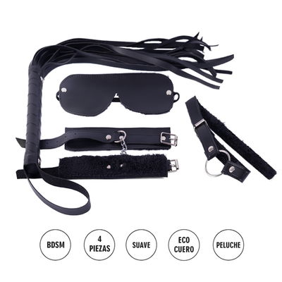 Kit Bondage BDSM 4 Piezas negro