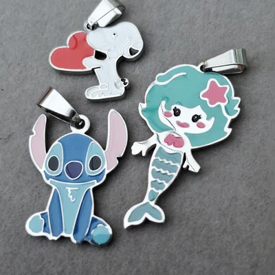 Dije stitch Snoopy y Sirenita ●AQ●