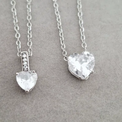 Collar Corazón engarzado AQ●