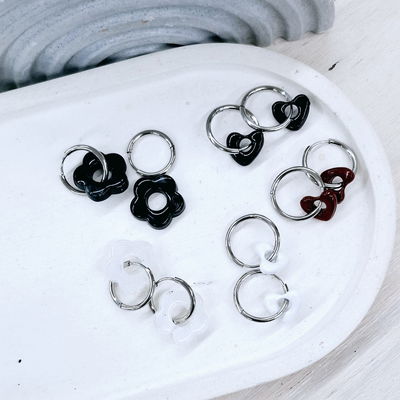 Aros clicker con dije de acrílico●AQ●