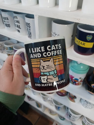 Taza de cerámica, Michi Like cats, coffe and maybe 3 people