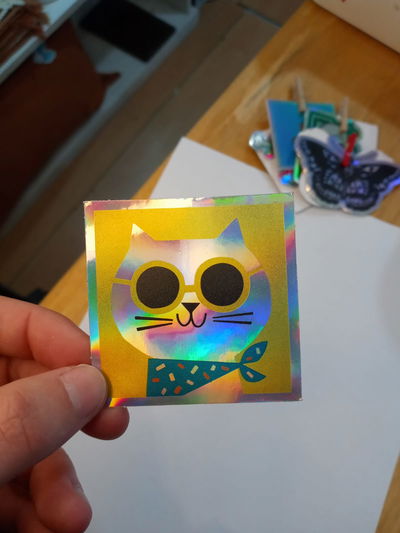 Vinilo holográfico GATITO PAÑUELO