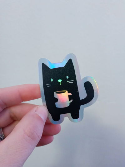 Vinilo holográfico GATITO CAFÉ