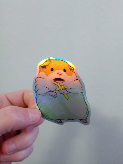 Vinilo holográfico HAMSTER CREYENTE