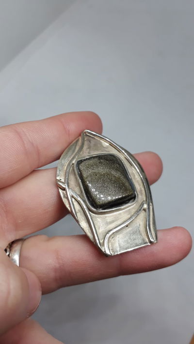 Dije obsidiana dorada