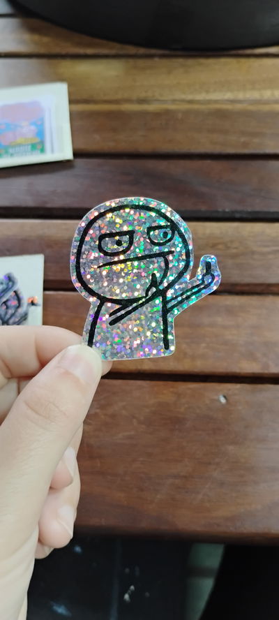 Vinilo holográfico glitter fuckyou