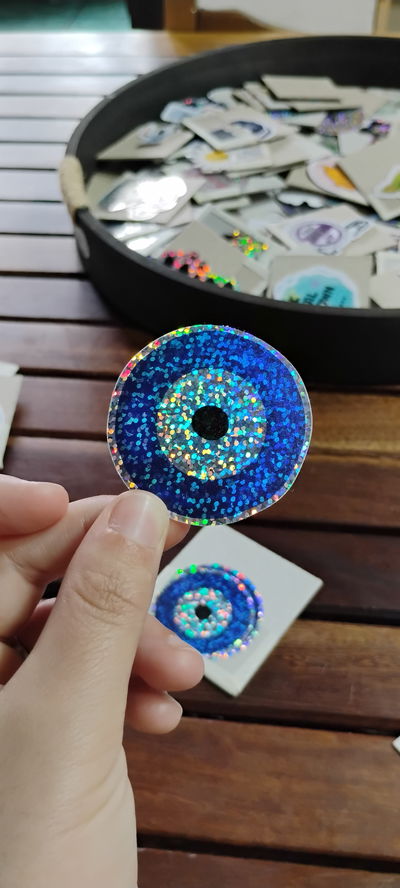 Vinilo holográfico glitter OJO TURCO