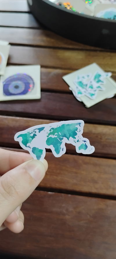Vinilo comun Planisferio azul