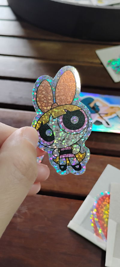 Vinilo holográfico glitter bombon