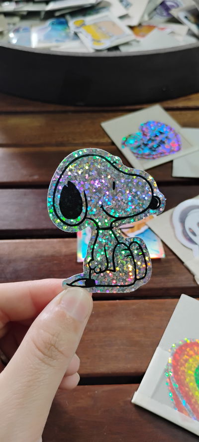 Vinilo holográfico glitter snoopy