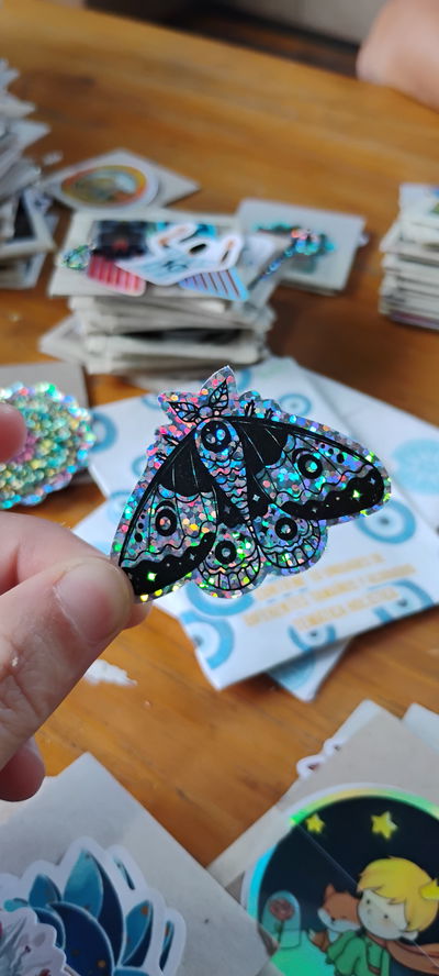 Vinilo holográfico glitter Mariposa 