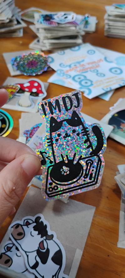 Vinilo holográfico glitter Michi DJ