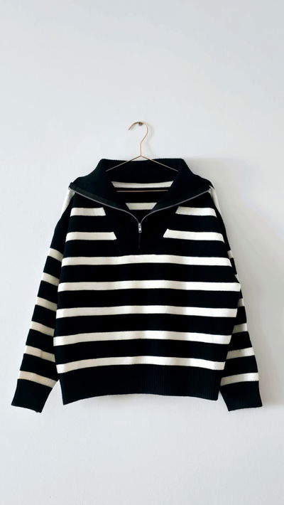 SWEATER CIERRE RAYADO