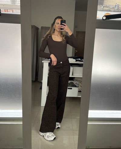 WIDE LEG PRINT CHOCO 