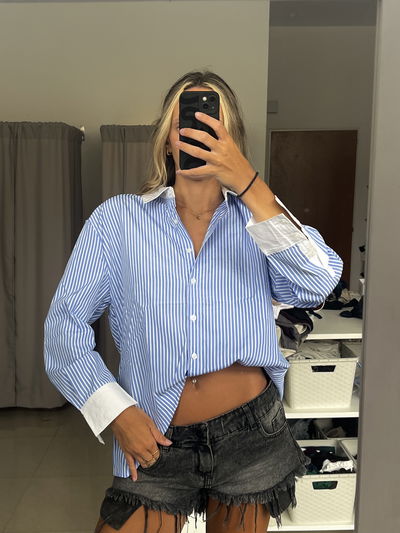 CAMISA OVER RAYADA