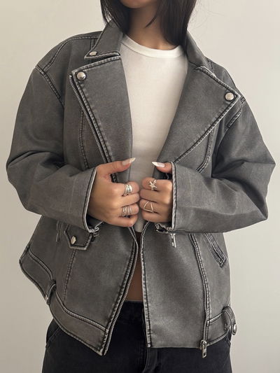 CAMPERA CUERO GREY