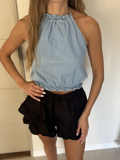 TOP HALTER DENIM