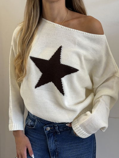 SWEATER OFF SHOULDER STAR