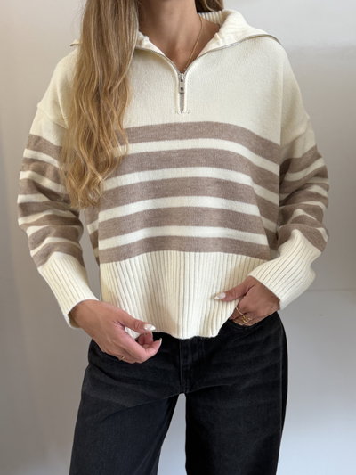 SWEATER CIERRE RAYADO GINA PREMIUM
