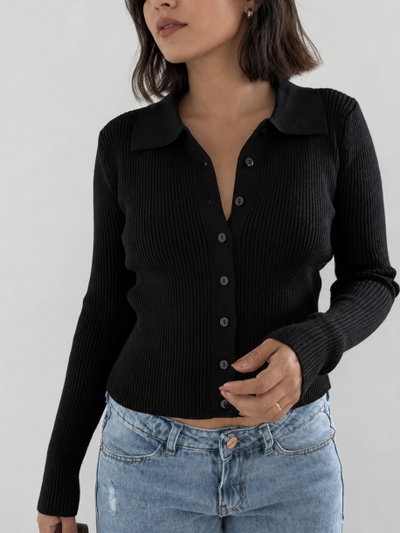 CARDIGAN POLO MOSS