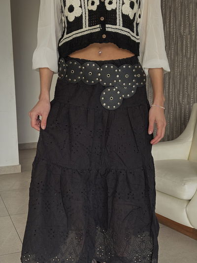 POLLERA BOHO NEGRA
