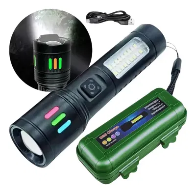 Linterna Tactica Usb Recargable Luz Blanca