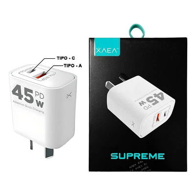 Cargador Turbo De 45w Con Usb Mas Usb C Xaea