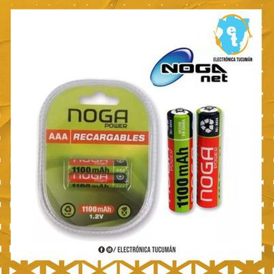 PILAS RECARGABLES TRIPLE AAA NOGA 1100MAH 1.2V BLISTER X 2U