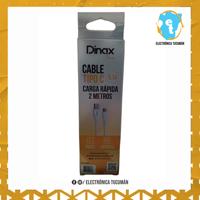 CABLE USB TIPO C CARGA RÁPIDA Y DATOS 5.1 A dinax 2 metros