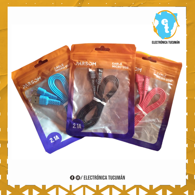 cable USB V8 2.1 am plano en bolsita