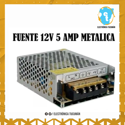 FUENTE METÁLICA 12V 5AM
