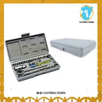 CAJA DE HERRAMIENTAS JUEGO LLAVE TUBO KIT 40 PIEZAS ESTUCHE