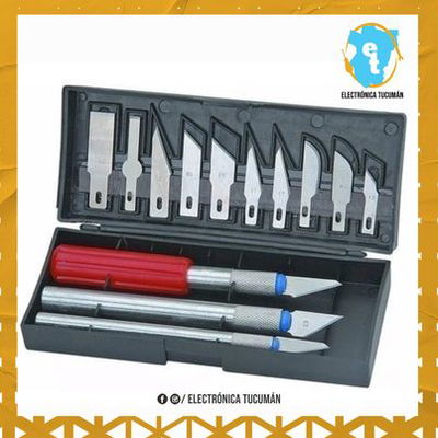 CUTTER TIPO BISTURI SET X13 PIEZAS INTERCAMBIABLES