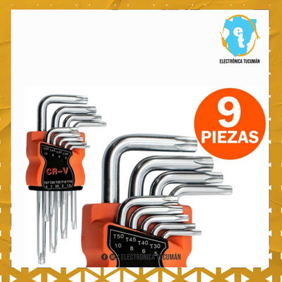 JUEGO DE LLAVES TORX 9 PIEZAS T 10 A T 50 BLISTER