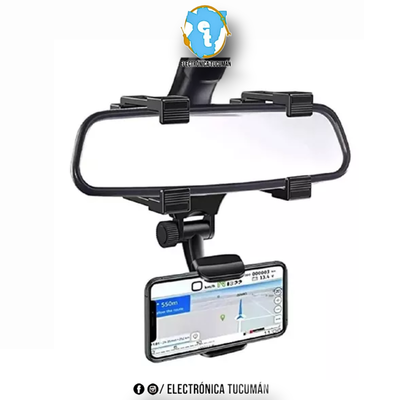 PORTA CELULAR PARA AUTO SOPORTE UNIVERSAL ESPEJO RETROVISOR