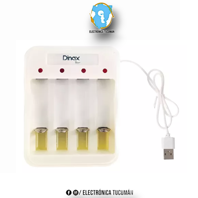CARGADOR DE PILAS USB PARA 4 AA AAA