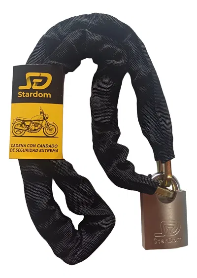 Linga Cadena Acero Anchi Con Candado Moto Bicicleta