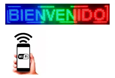 Cartel Led Programable C/movimiento Rgb Wifi 1 m x 20cm