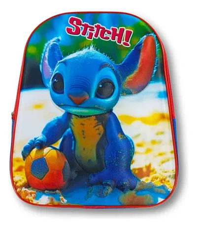 (PREVENTA) mochila primaria doble cierre relieve 3d stich 16 pulgadas