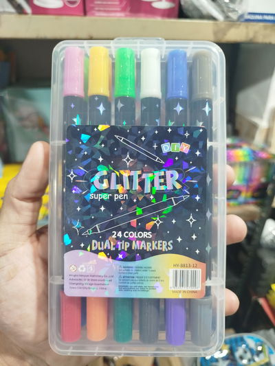 Marcadores con brillo doble punta x 12u