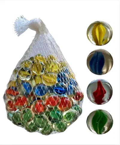 Bolitas Canicas de Vidrio Tipo "FLAMA" x100u (10% Dcto. x 6u.)