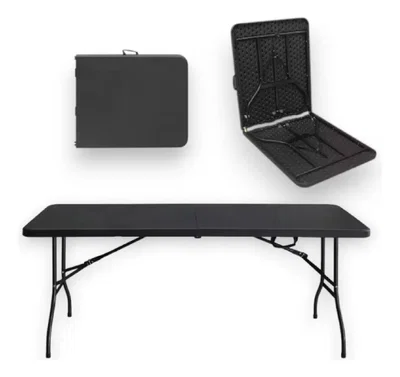mesa plegable 180 cm NEGRA