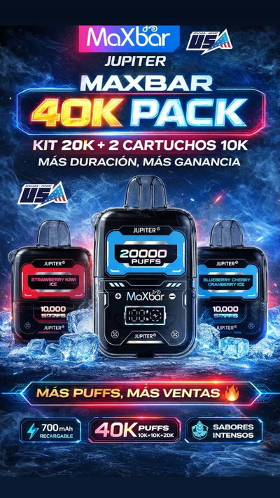 VAPER MAXBAR JUPITER 40.000 PITADAS