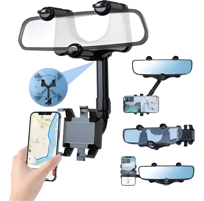 Soporte Para Celular Para Auto En Espejo Retrovisor 360