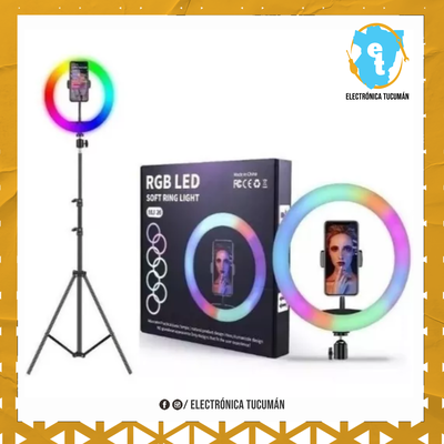 Aro Led Colores Rgb 31cm con Tripode de 2.1 mts