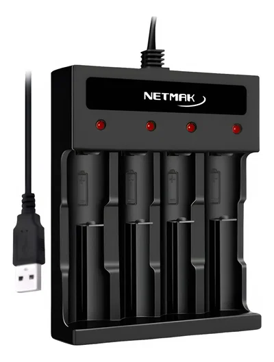 Cargador de Pilas Recargables Aa Aaa Usb 4 Pilas Carga Rapida