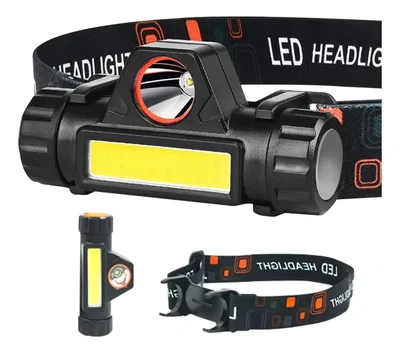Linterna Minera led Vincha Recargable 2 Luces Led